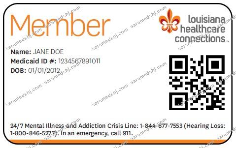Louisiana health insurance card